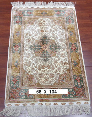 手工绢丝地毯 2.2*3.4 TXD-1033 白