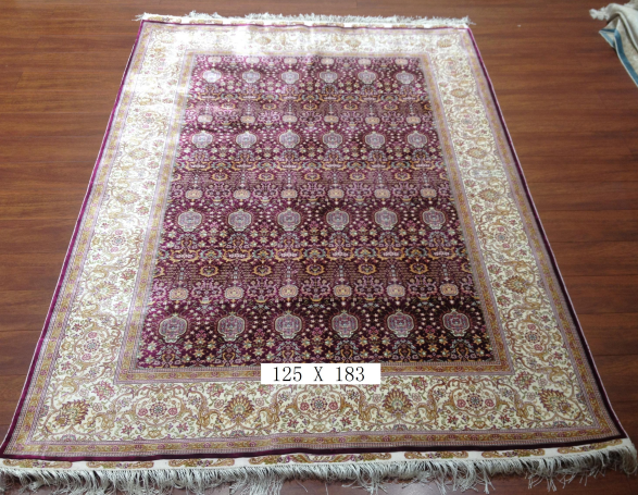 手工绢丝地毯 4*6 TXD-180紫