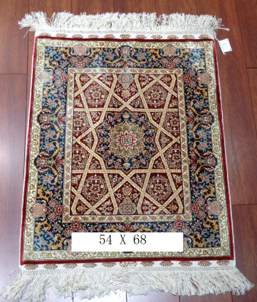 手工绢丝地毯 1.7*2.2 TXD-1047红