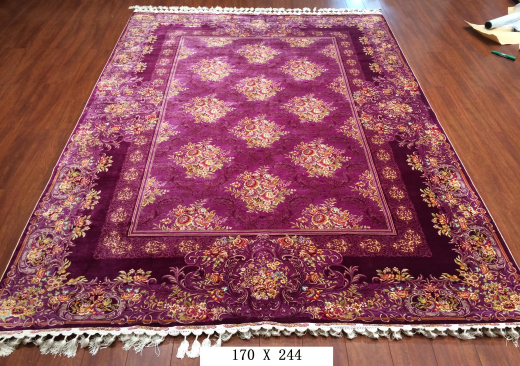 手工真丝地毯 5.5*8 TXX-1344紫