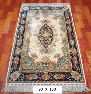 手工绢丝地毯 2.94*4.94  TXW-1103蓝