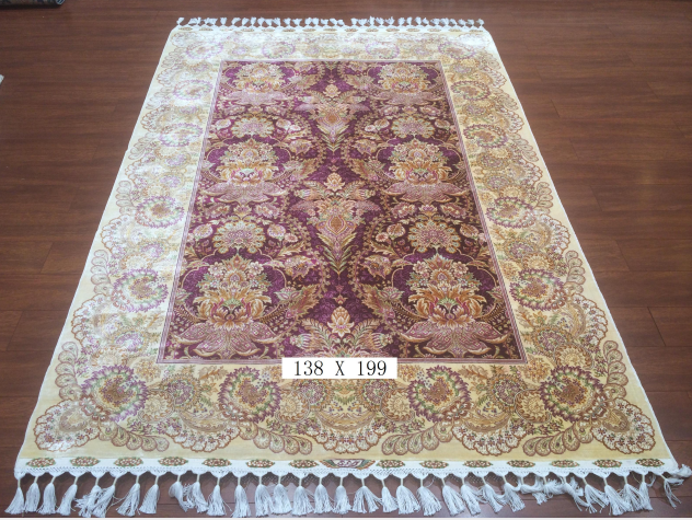 手工绢丝地毯  4.5*6.5 TXD-1054紫
