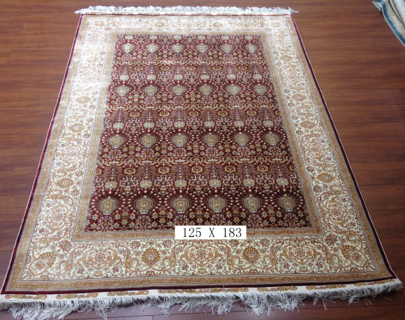 手工绢丝地毯 4*6.5 TXD-180红