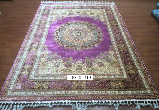 手工绢丝地毯5.4*7.87 TXJ-1243紫