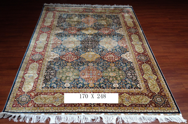 手工绢丝地毯 5.4*7.87  TXW-1114蓝