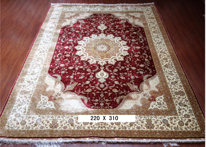 手工绢丝地毯7*10  TXQ-0914红