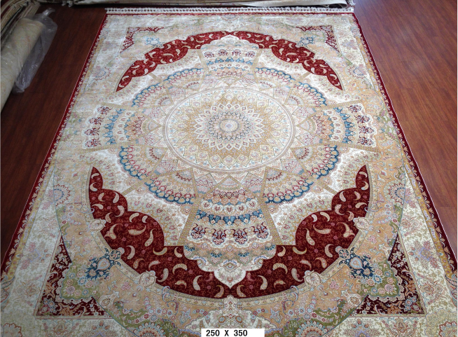 手工真丝地毯  8.2*11.48  TXJ-1422 红鱼