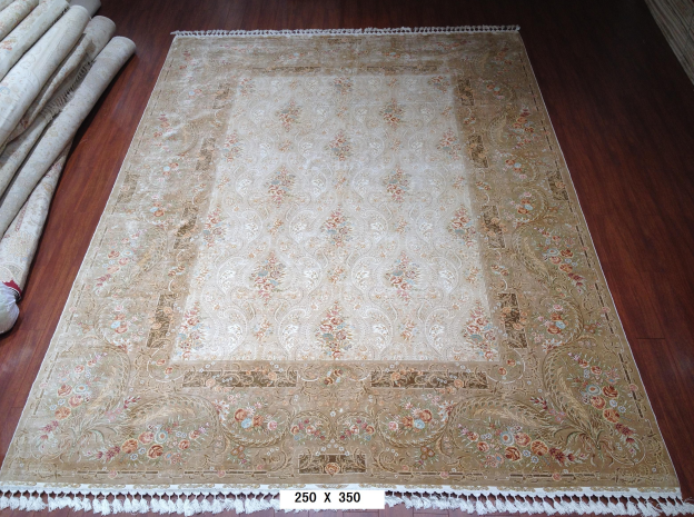 手工真丝地毯 8.2*11.48  TXX-1343白底棕边