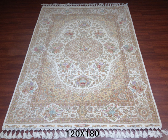 手工真丝地毯 4*6 TXW-1203白