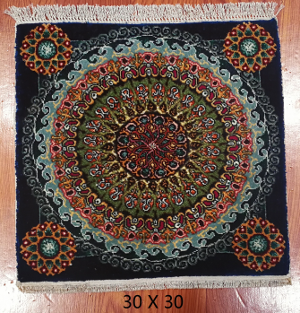 手工绢丝地毯1*1 TXMX-1743蓝