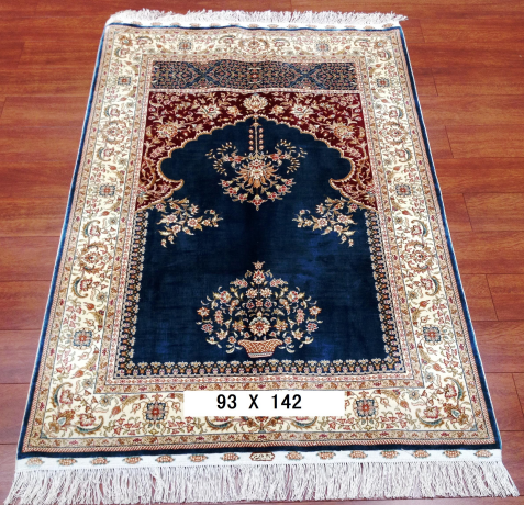 手工绢丝地毯3*4.5 TXD-33蓝