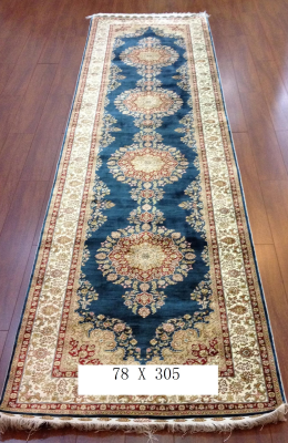 手工绢丝地毯 2.5*9.84  TXJ-1001蓝