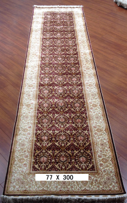 手工绢丝地毯 2.5*9.84  TXD-1034红