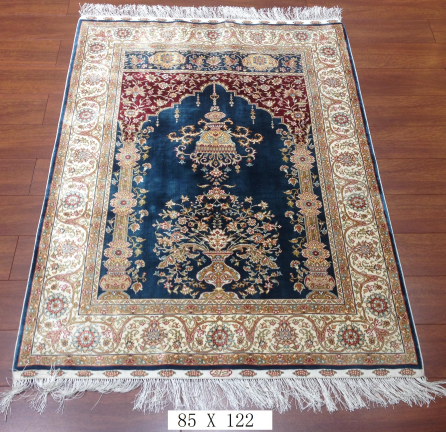 手工绢丝地毯 2.8*4 TXD-179 蓝