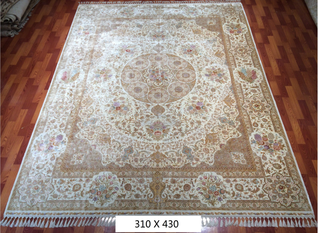 手工绢丝地毯10*14  TXW-1203白