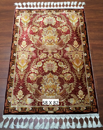 手工绢丝地毯 1.9*2.7  TXD-1054红