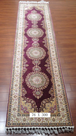 手工绢丝地毯 2.5*9.84 TXJ-1001紫
