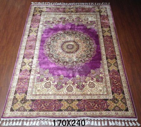 手工绢丝地毯  5.4*7.87 TXX-1243紫