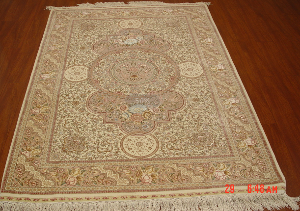 手工丝毛地毯4*6 TXD-1046白