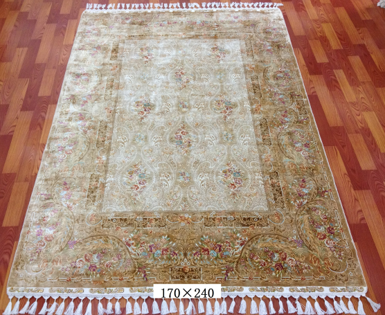 手工绢丝地毯  5.4*7.87 TXX-1343卡