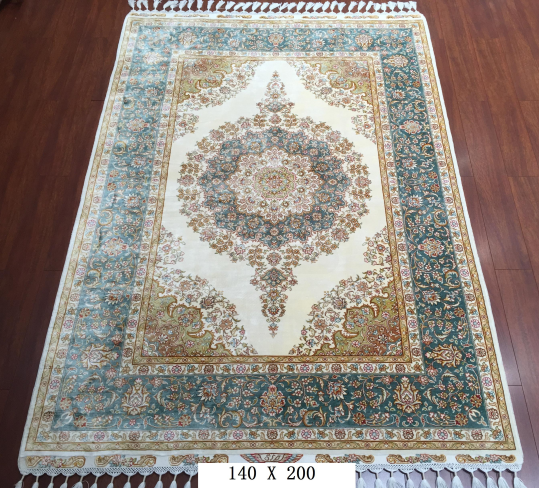 手工绢丝地毯  4.5*6.5 TXJ-1001白