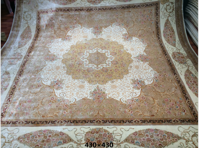 手工绢丝地毯14*14  TXW-1103