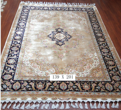 手工绢丝地毯  4.5*6.5 TXD-156蓝边