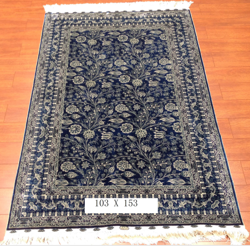 手工真丝地毯 3.3*5 TXD-1261蓝