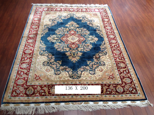 手工绢丝地毯  4.5*6.5 TXD-156蓝