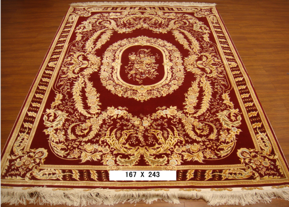 手工丝毛地毯5.5*8 TXMX-1101红