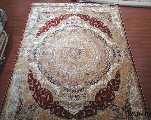 手工绢丝地毯 8.2*11.48  TXJ-1422红