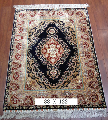 手工绢丝地毯 2.8*4 TXQ-1104黑