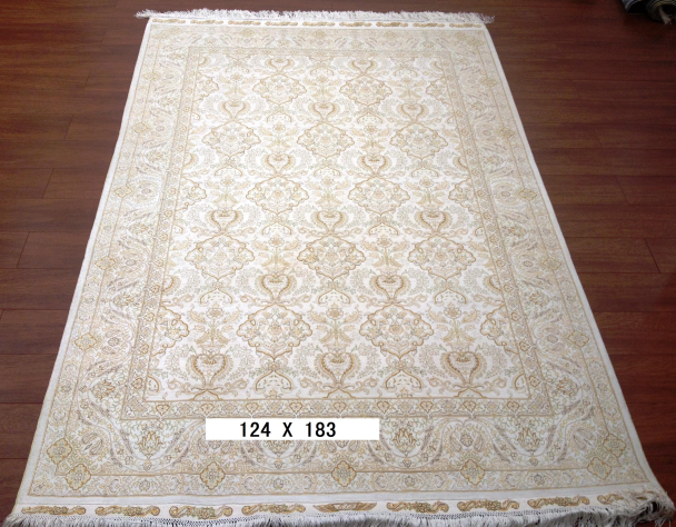 手工真丝地毯 4*6 TXD-1064白