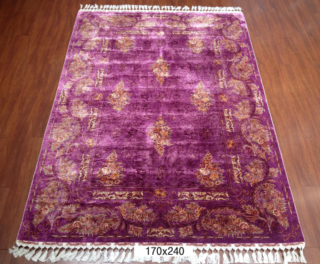 手工绢丝地毯5.4*7.87 TXX-1343紫