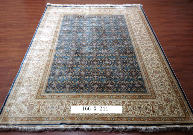 手工绢丝地毯 5.4*7.87 TXD-1034蓝