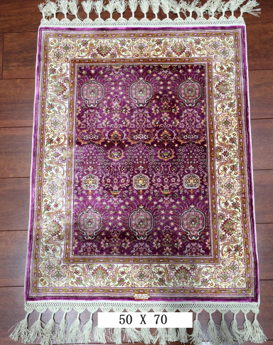 手工绢丝地毯 1.6*2.2 TXD-180紫