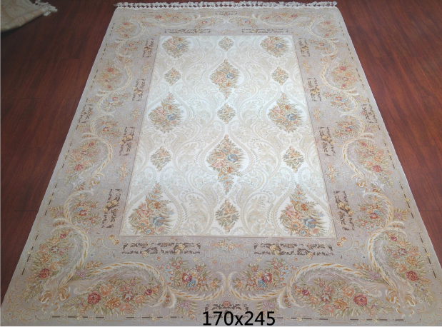 手工丝毛地毯5.5*8 TXMX-1343白