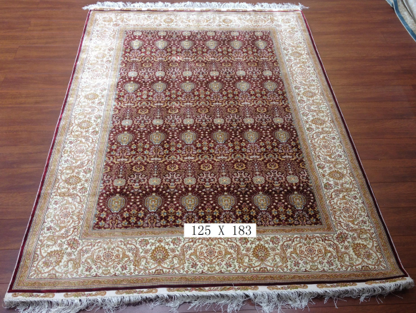 手工绢丝地毯 4*6 TXD-180红