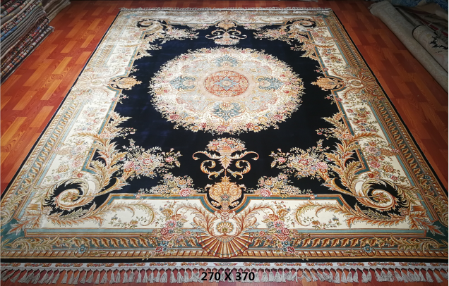 手工绢丝地毯9*12  TXW-1102黑