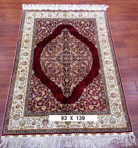 手工绢丝地毯 3*4.5 TXD-140红