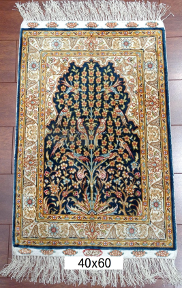 手工绢丝地毯 1.3*1.9 TXX-1442黑