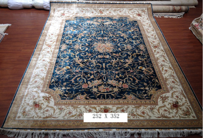 手工绢丝地毯 8.2*11.48  TXD-1053蓝