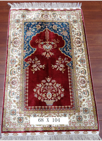 手工绢丝地毯 2.2*3.4 TXD-33红