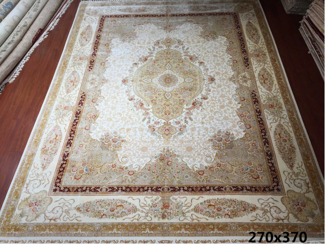 手工绢丝地毯9*12 TXW-1103白