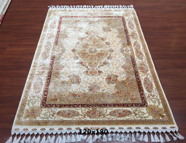 手工绢丝地毯4*6 TXW-1103白