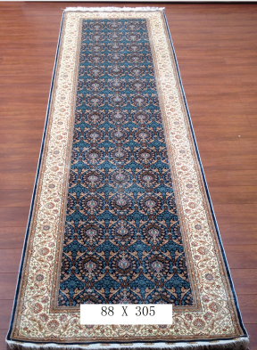 手工绢丝地毯 2.8*10 TXD-1034蓝