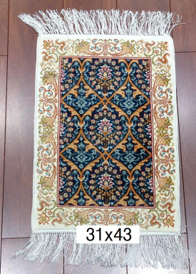 手工绢丝地毯  1*1.4 TXD-1034蓝
