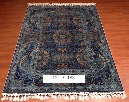 手工真丝地毯  4*6 TXX-1342蓝