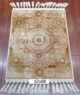 手工绢丝地毯 1.7*2.2 TXW-1115白