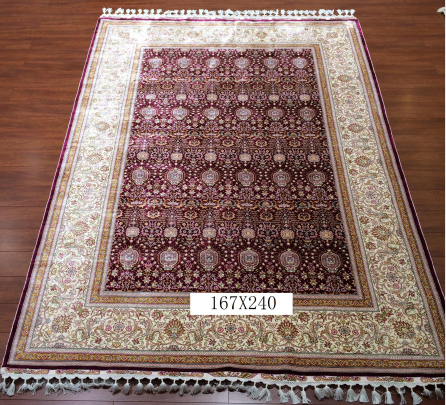 手工绢丝地毯  5.4*7.87 TXD-180红